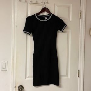 Black divided jersey dress